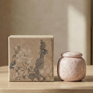 Medium Ceramic Tea Storage Jar with Press-Fit Lid | Minimalist Tea Canister | Japandi Loose Leaf Tea Jar | Medium Tea Container