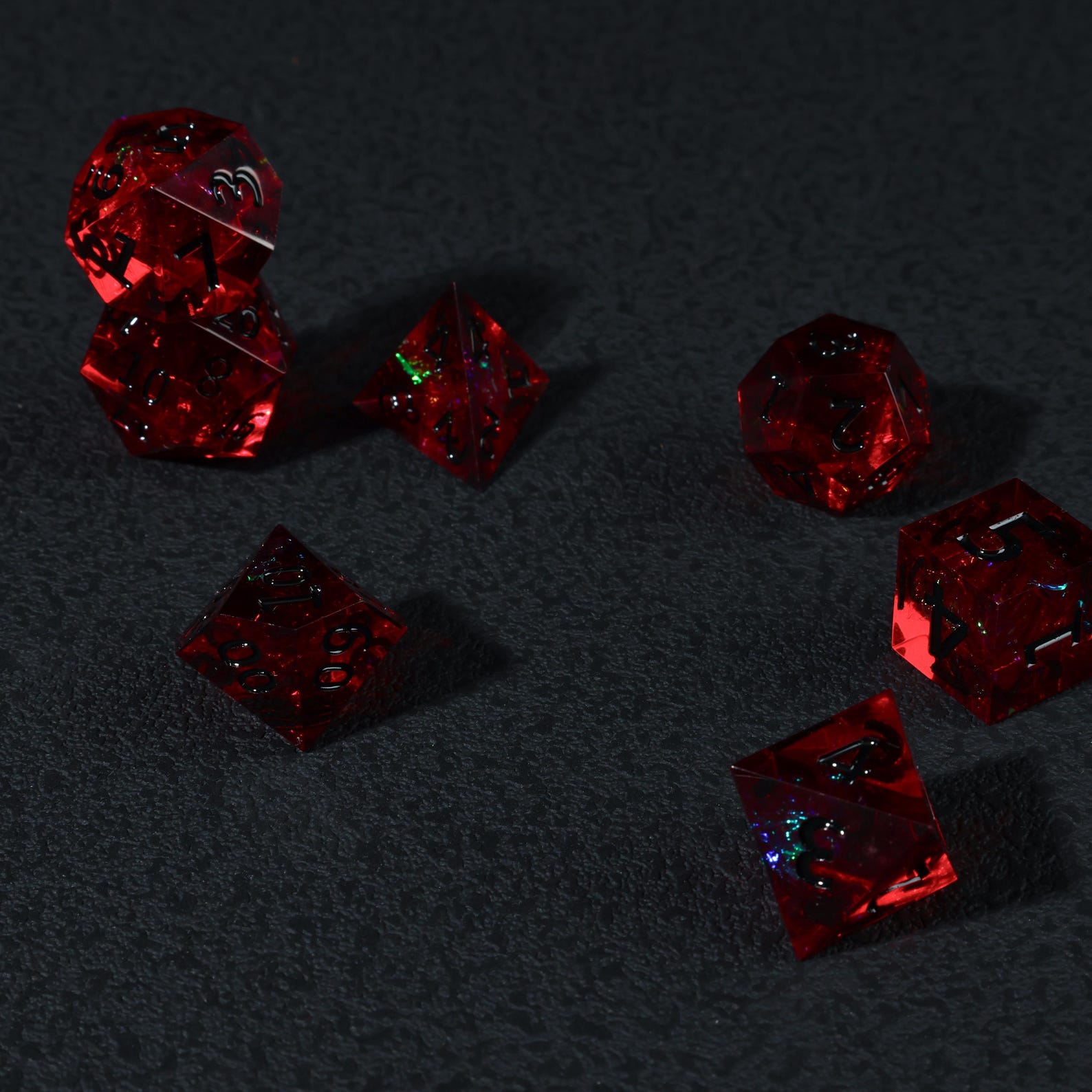 Dd Set Red Resin Sharp Edge D&D Dice Set, Dungeons and Dragons Polyhedral RPG ...
