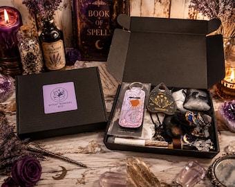 Pequeña caja misteriosa de brujería: cristales, tarot, regalos paganos y espirituales / Caja sorpresa mística para brujas, astrólogos y amantes de la magia.