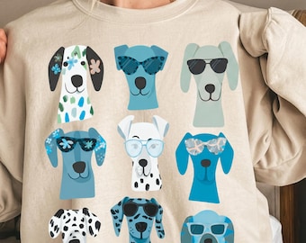 Cool Dogs Wearing Sunglasses PNG, Colorful Dog Summer Vibe T-Shirt Design, Cute Dog Lover Digital Download, Dog Mom PNG Sublimation Graphic