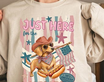 Trendy Bad Day to Be a Hotdog PNG, Retro I'm Just Here For The Wieners Shirt, 4th of July Hotdog Dog, Dachshund Patriotic Funny Dachshund