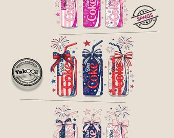 Diet Coke PNG 4th July Coquette Bow Sublimation Patriotic Soda Shirt Design