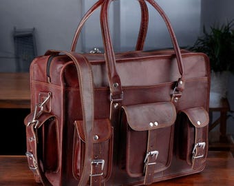 Maletín bandolera de cuero personalizado para portátil, bolso cruzado con monograma para ordenador, bolso para proyectos, regalo de Navidad para padrinos de boda