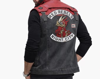 Gilet Rarog di Cyberpunk 2077 / Gilet Night City dei Red Rebels MC / Cosplay ispirato a Phantom Liberty