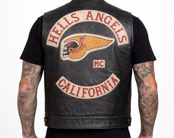 Hells Angels MC Inspired Vest | Motorcycle Club Leather Biker Vest | California Rider Apparel