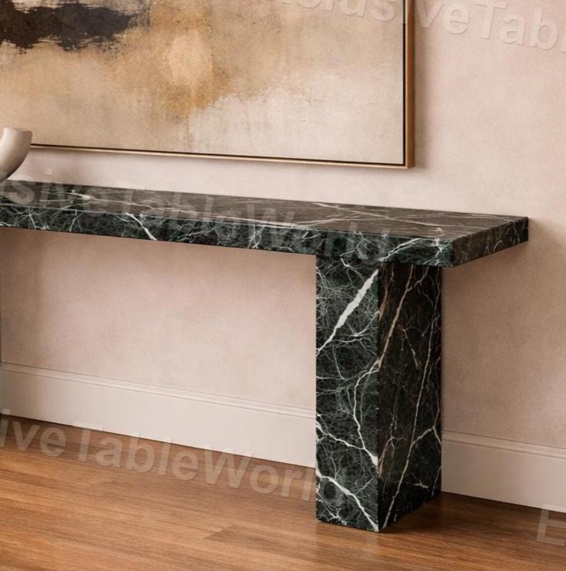 Luxury Green Marble Console Table Handcrafted Italian Marble Hallway — free download