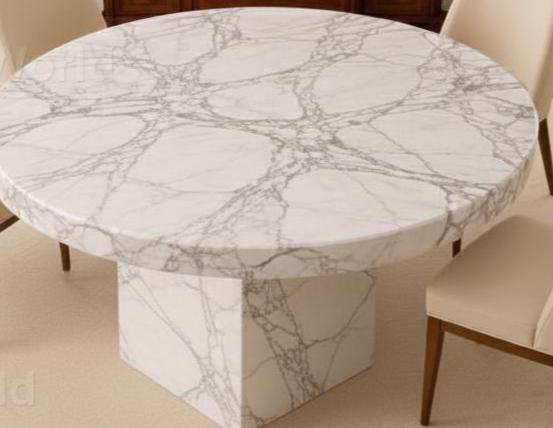 Luxury Round Marble Dining Table With Pedestal Base | Modern Italian ...