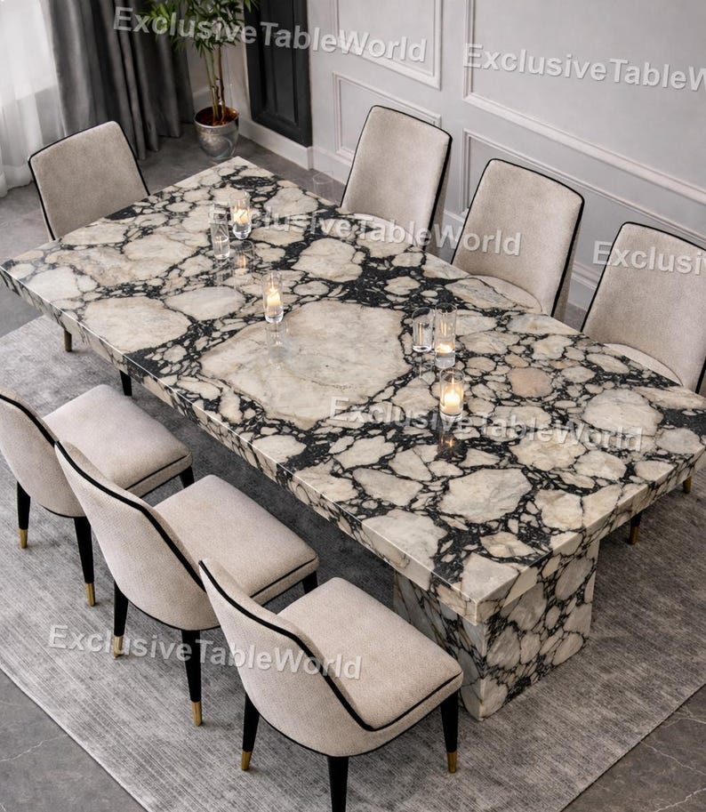Luxury Marble Dining Table, Statement Stone Dining Table Modern Dining ...