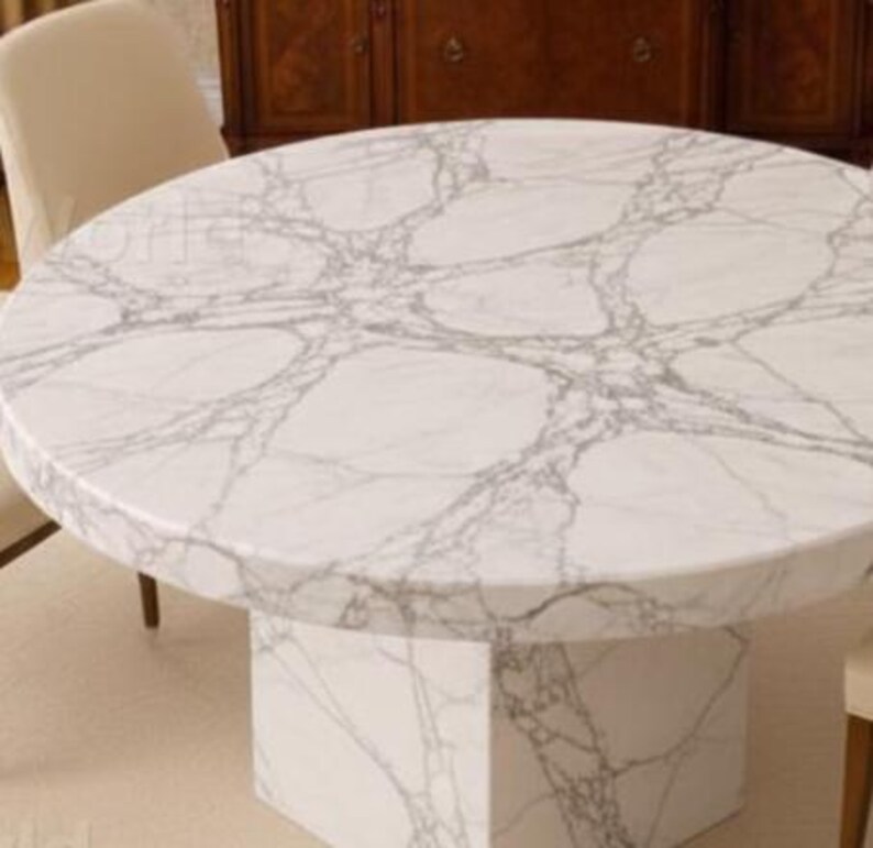 Luxury Round Marble Dining Table With Pedestal Base | Modern Italian ...