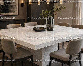 Modern Marble Dining Table Print, Luxury Neutral Dining Room Wall Art, Contemporary Home Decor,  Elegant Dining Room Wall Art, Marble Table