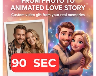 Vídeo animado de aniversario a partir de fotos / Película personalizada de historia de amor para parejas / Regalo romántico personalizado para marido, mujer o pareja