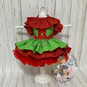 green reindeer dress Reindeer Cheer Green Toile Olivia Dress main image 0