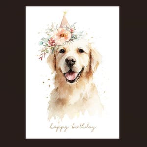 Tarjeta de cumpleaños de Golden Retriever