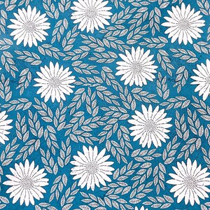 TR10 Blue White Daisies CLAY TRANSFER PAPERS, Jewelry Making Supply