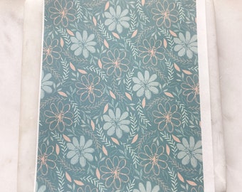 TR13 Teal Floral CLAY TRANSFER PAPERS, Jewelry Making Supply