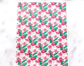 TR116 Roze Flamingo's CLAY TRANSFER PAPIER, Sieraden maken aanbod