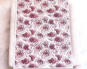 BF11 BOHO FLORAL ROSES Transfer Papers // Jewelry Making Supply, Water Soluble Paper, Clay Transfers, Monsteras, Palm Leaves, Succulents