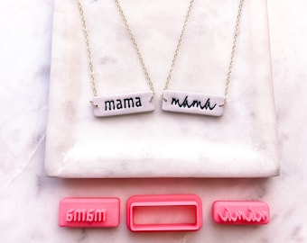 SMALL MAMA STAMP // Pla Filament, Mothers Day Clay Cutters, Motherhood Jewelry Supply, 0.3mm Cutting Edge
