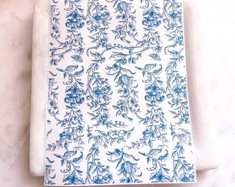 BLUE GREEK CHINAWARE Transfer Papers // Jewelry Making Supply, Water Soluble Paper, Clay Stamps,  Clay Transfers