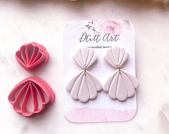 EMBOSSED CLAM DANGLE Cutter// Polymer Clay Cutters, pla Filament, Sharp Clay Cutters, 0.4mm Cutting Edge
