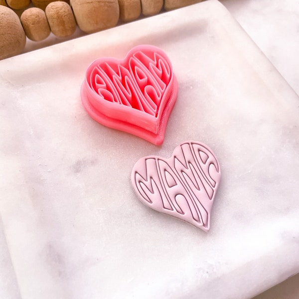 HEART MAMA Clay CUTTERS Valentines Set// Pla Filament, Heart Clay Cutters, Mini Small Stud Size, 0.3mm Cutting Edge