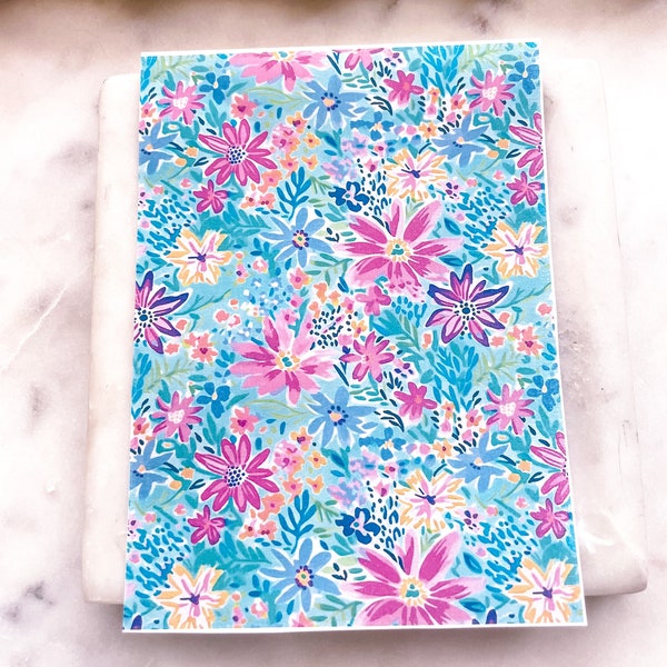 F31 Bright Spring Floral, CLAY TRANSFER PAPERS, Soluble Dissolving Paper, Jewelry Making Supply, Clay Earrings