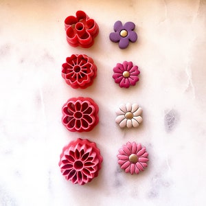 FLOWER STUD CUTTERS Pack // Pla Filament, Spring Clay Cutters, Small Stud Size, Summer Floral Release