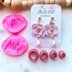 FLOWER ROUND PETAL Mold and Cutter // Polymer Clay Cutter, Pla Filament, Sharp Clay Cutters, 0.4mm Cutting Edge