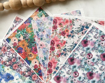 Spring Floral Pack 2, CLAY TRANSFER PAPERS, Jewelry Making Supply