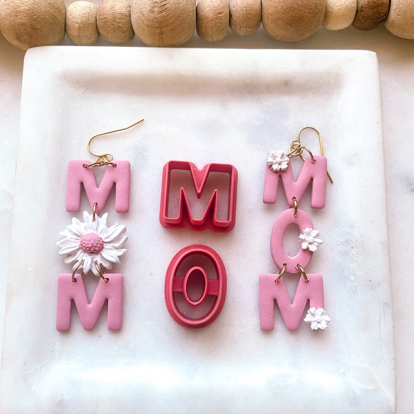 MOM CUTTERS // Pla Filament, Alphabet Letters Cutters, Mothers Day Clay Cutters, Motherhood Jewelry Supply, 0.3mm Cutting Edge