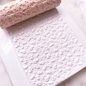 HOLLY LEAF Texture ROLLER // Polymer Clay Texture Roller, Pla Filament