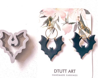 HANGING BAT Clay CUTTERS// Halloween Clay Cutters, pla Filament, Bat Wings Clay Cutter, Spooky Bat Earring Tools, Fall Cutters