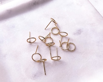 Gold Hollow BEZELED CIRCLE JEWELRY Supply - 18k Gold Plated Jewelry Charm, Real Gold Plated