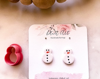 CLAY CUTTERS Snowman Mini // PLA Filament, Winter Clay Cutters, Mini Small Stud Size, 0.4mm Cutting Edge