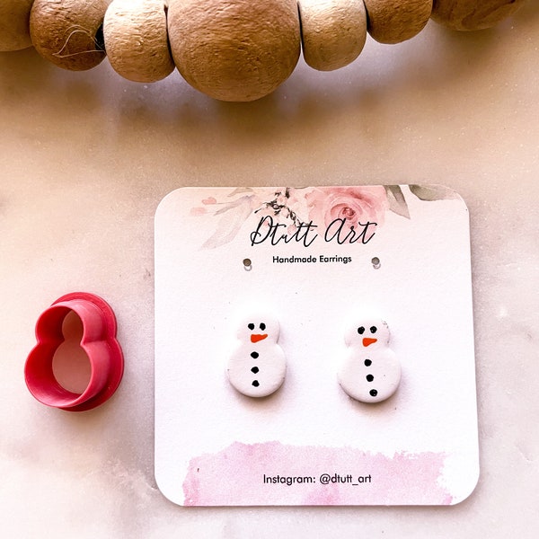 CLAY CUTTERS Snowman Mini // Filament PLA, Coupe-argile d’hiver, Mini petite taille de goujon, tranchant de 0,4 mm