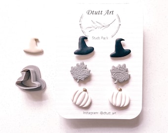 WITCH CLAY CUTTERS// Halloween Clay Cutters, pla Filament, Witch Hat Clay Cutter, Fall Clay Cutters, Mini Small Stud, 0.4mm Cutting Edge