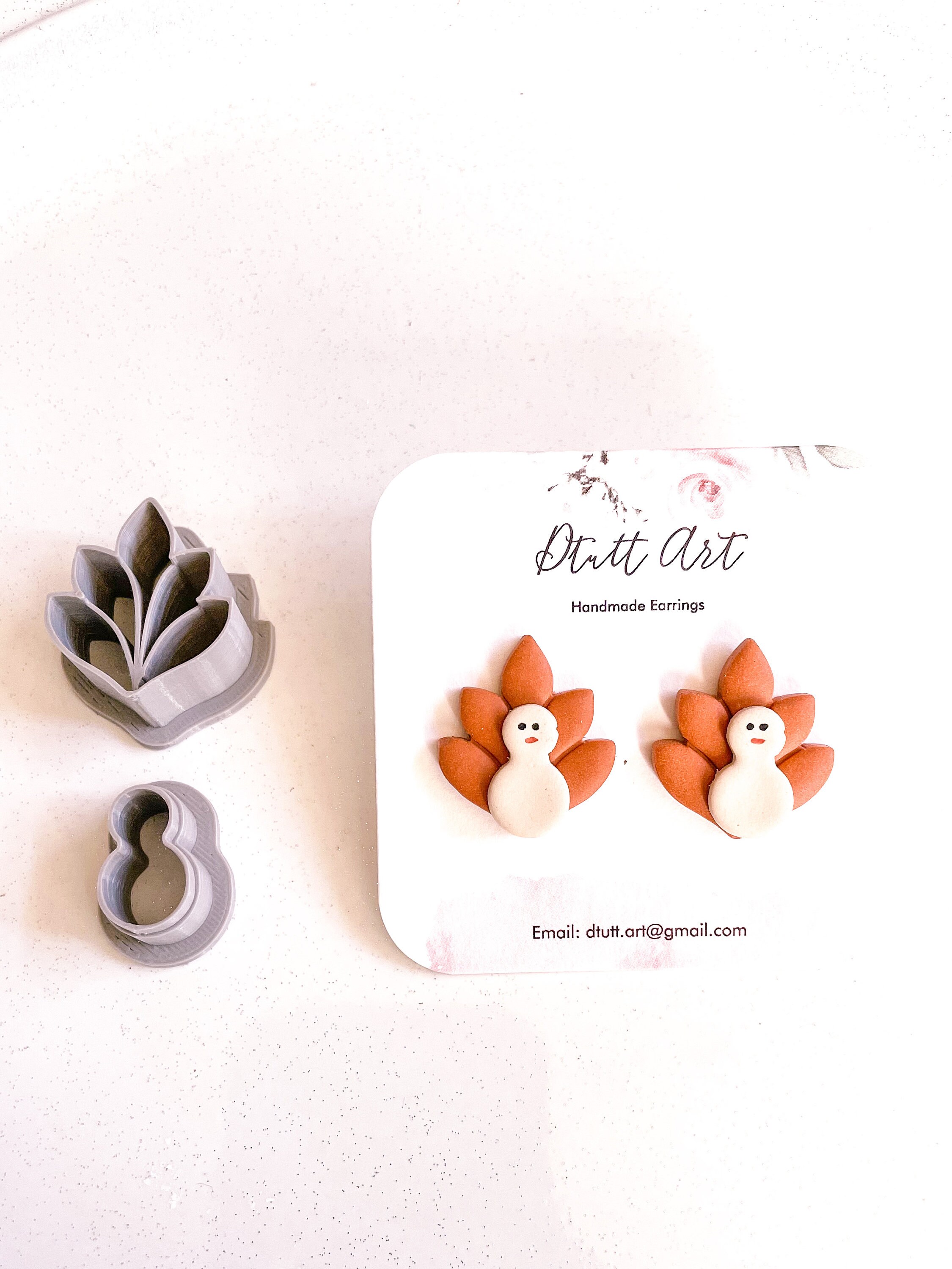 THANKSGIVING TURKEY CUTTERS// 2 Piece, Fall Clay Cutters, Turkey Stud…