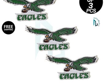 Pack Of 3 Philadelphia Eagle 5" Embroidered Jersey Patch - Iron On Sew On