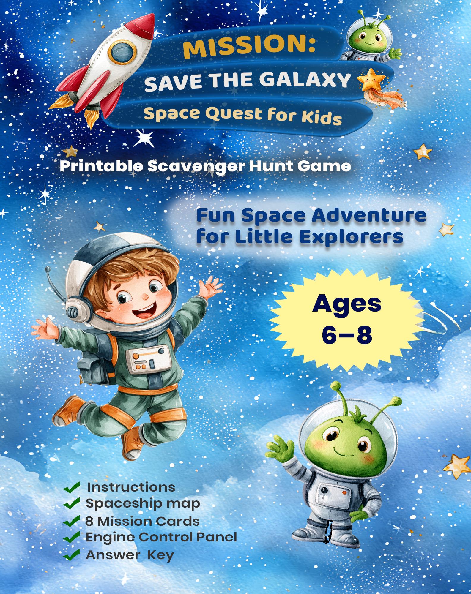 Space Scavenger Hunt Printable for Kids | Kids Birthday Party Game ...