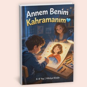 Annem Benim Kahramanım Hikaye Kitabı PDF | Mors dag Barnsagobokgåva 6-8 Yaş, Duygusal Çocuk Kitabı, utskrivbar PDF