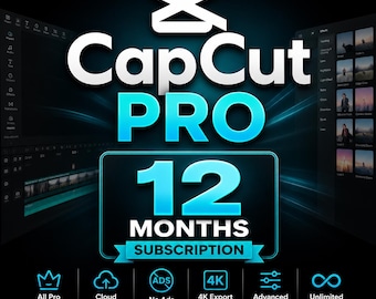Suscripción a CapCut Pro por 12 meses: acceso premium a la edición de vídeo.