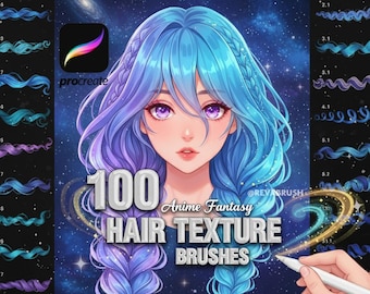 Ultieme anime-tekenborstels voor Procreate | Zeer fijne tekeningen, haar, ogen, effecten