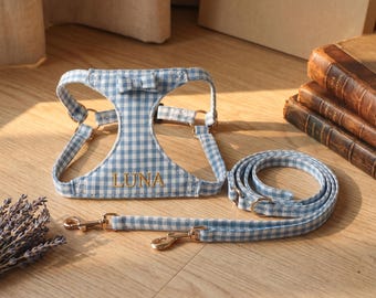 Gepersonaliseerde hondentuig met naam en riem | Op maat geborduurd hondencadeau | Verjaardagscadeau voor honden | Cadeau huisdierliefhebber