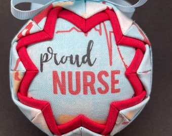 Quilted Fabric Ornament 2 Sided Nurse Gift