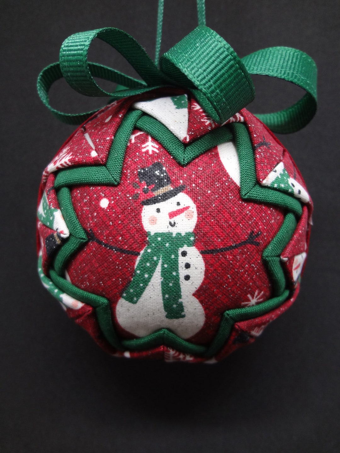 Quilted Fabric Ornament Snowman Holiday Gift Etsy