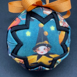 Quilted Fabric Ornament Vintage Antique Victorian Ghost Pumpkin