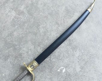 Stainless Steel Caribbean Pirate Jack Sparrow's Cutlass Sword,Brass Hilt,Artistic Decorative Item.