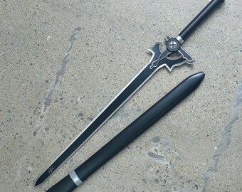 SAO,Black Sword Elucidator,Handmade Cosplay Japanese Anime Sword ,Artistic decorative items.