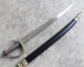 31.1 Inch Stainless Steel Caribbean Pirate Jack Sparrow's Cutlass Sword,Artistic Decorative Item.