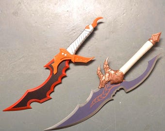 All Metal Anime Jinwoo's Sword Two Set Knight Killer and Kasaka's Venom Fang Sword,Artistic craft props.